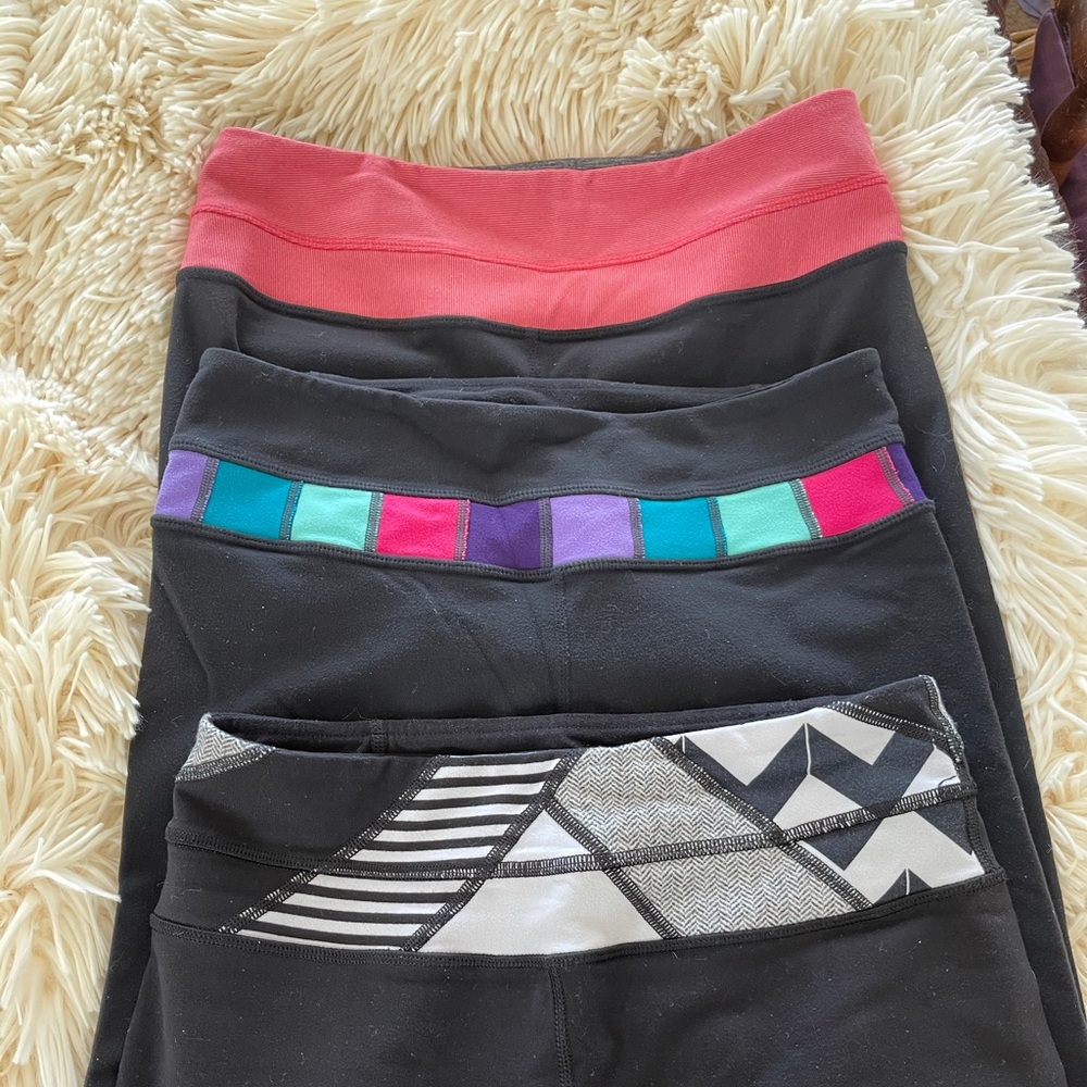 Lululemon Groove Pants 3 pair size 4